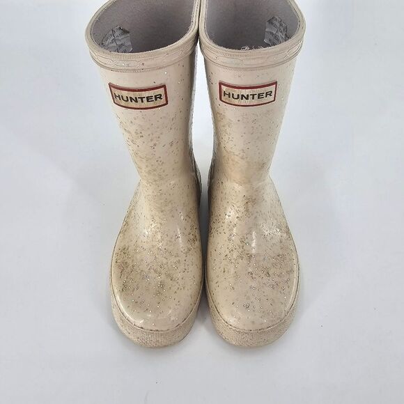Hunter boots sparkle white 10 little girls 9 boys rain toddler - Picture 1 of 5